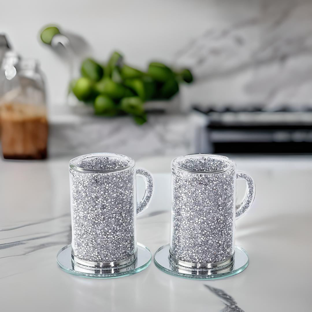 diamond tea cup set