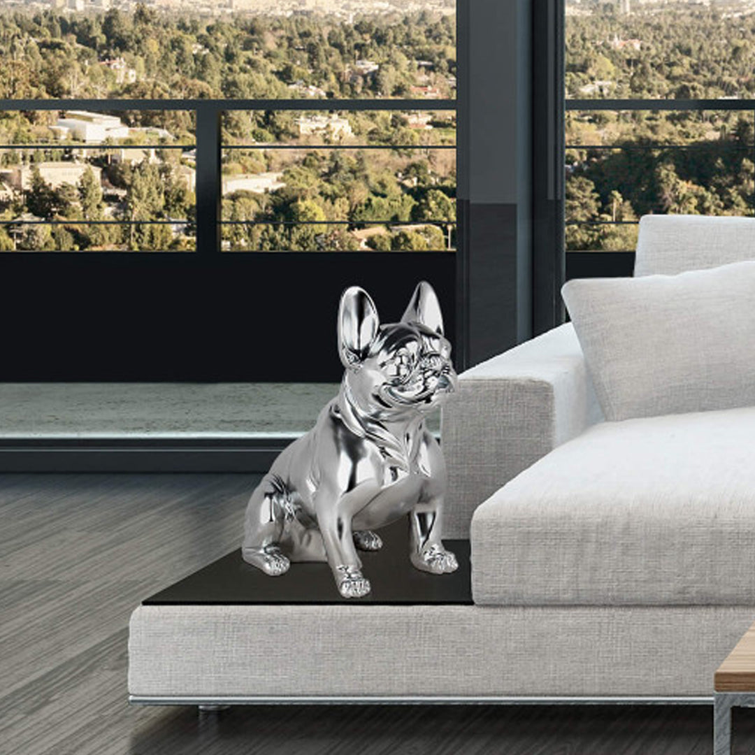 Large Silver Bull Dog, dummy dog statue