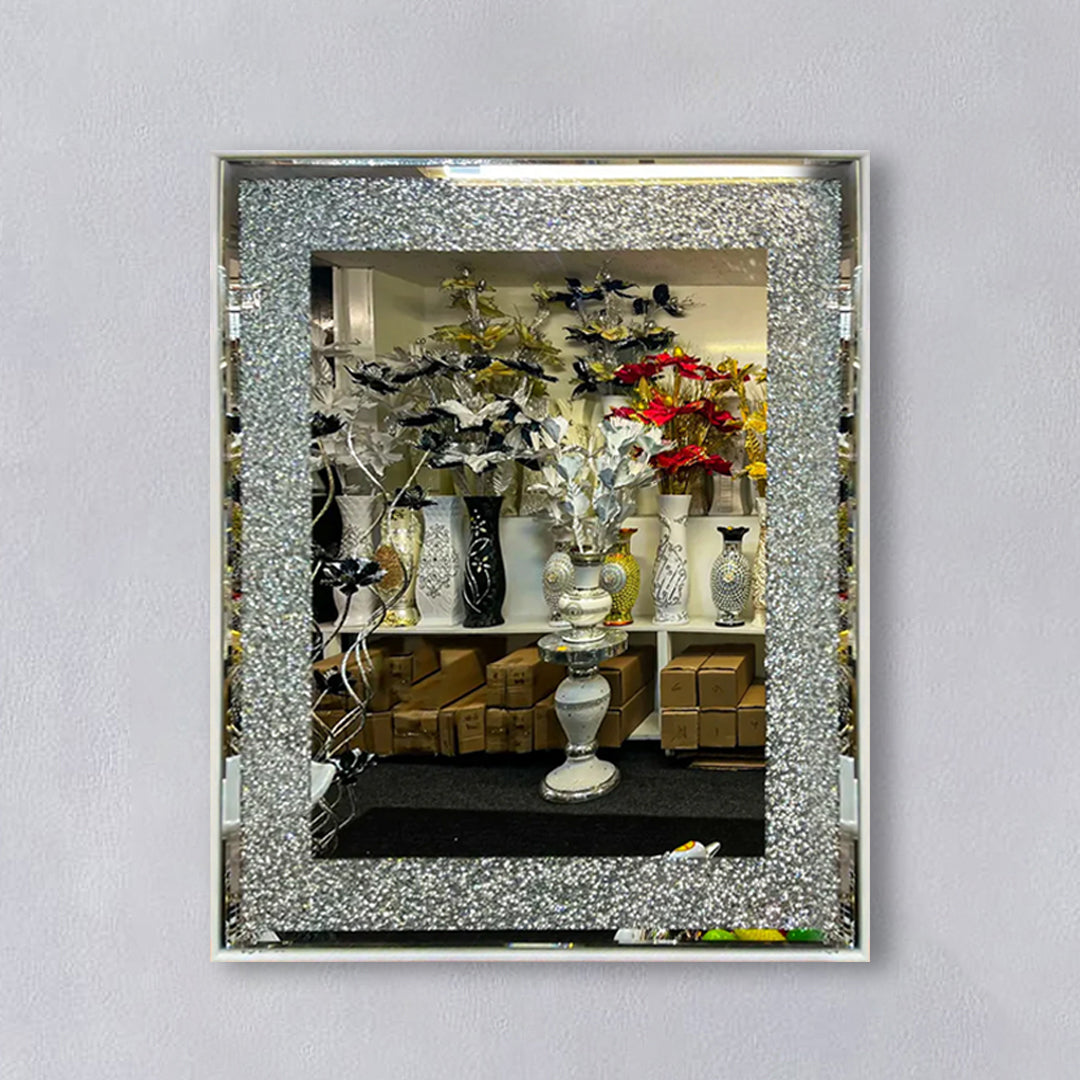 crushed diamond mirror, crushed crystal mirror, led bathroom mirror