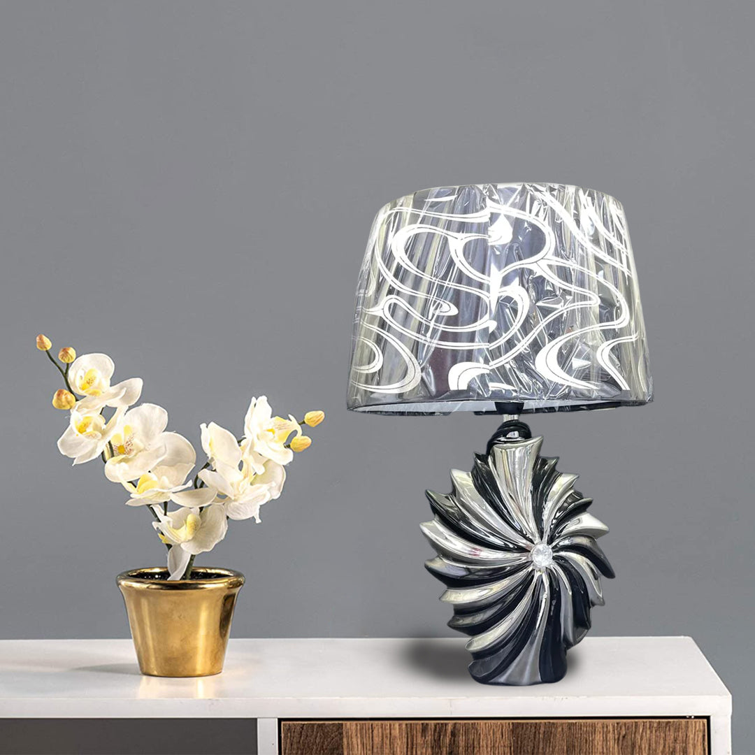 crushed diamond table lamp, crystal diamond table lamp, silver table lamp,