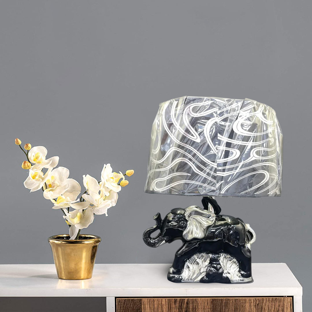 elephant crushed diamond table lamp, crystal diamond table lamp, silver table lamp,