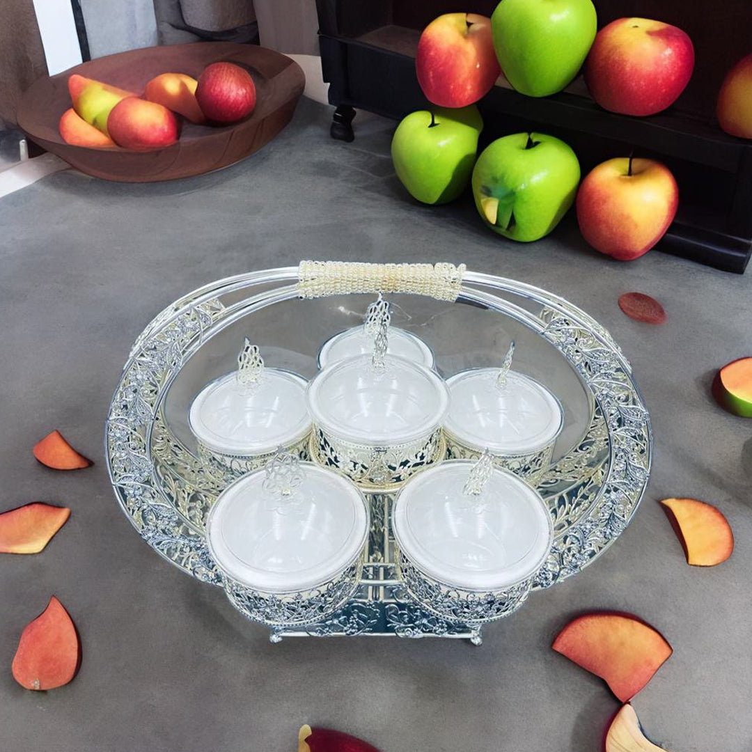 fruit holder, silver fruit holder