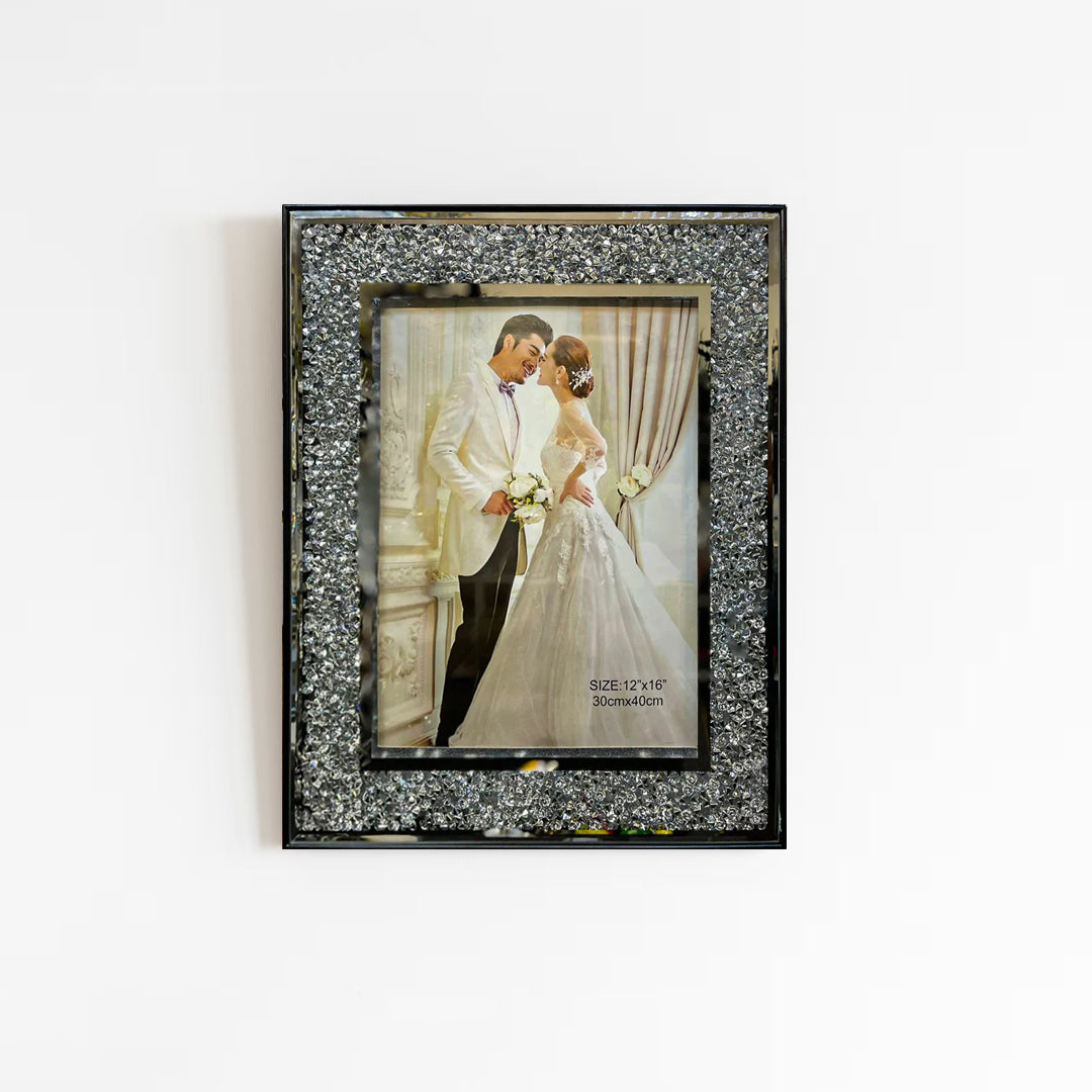 crushed diamond photo frame, crushed crystal photo frame, photo frame