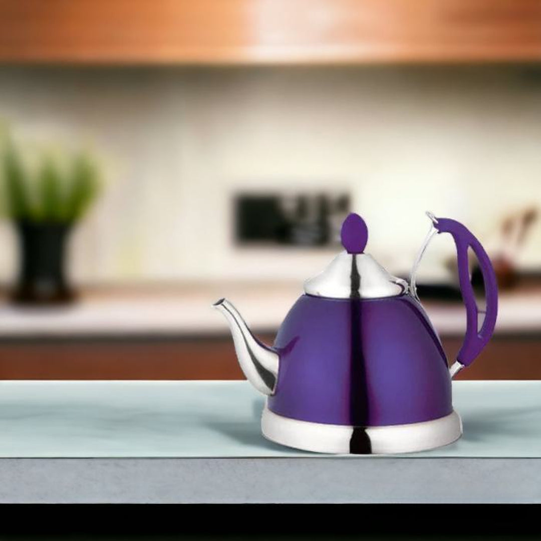 stainless steel tea pot, tea pot stainless steel, purple tea pot