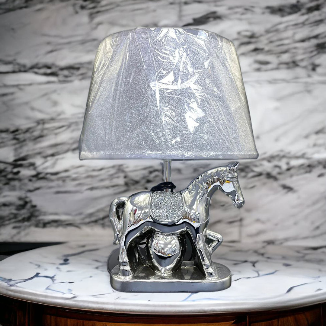 crushed diamond table lamp, crystal diamond table lamp, silver table lamp,hores table lamps