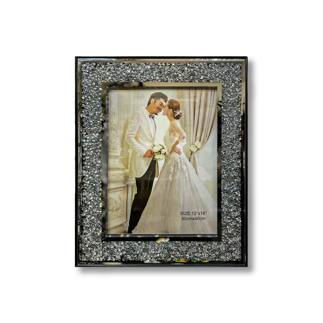 crushed diamond photo frame, crushed crystal photo frame, photo frame