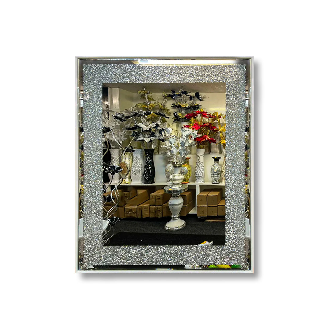 crushed diamond mirror, crushed crystal mirror, led bathroom mirror