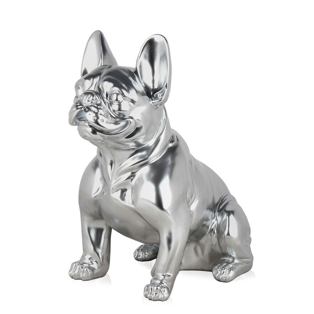 Large Silver Bull Dog, dummy dog statue