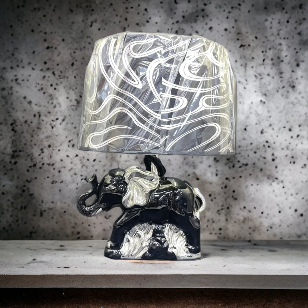 elephant crushed diamond table lamp, crystal diamond table lamp, silver table lamp,