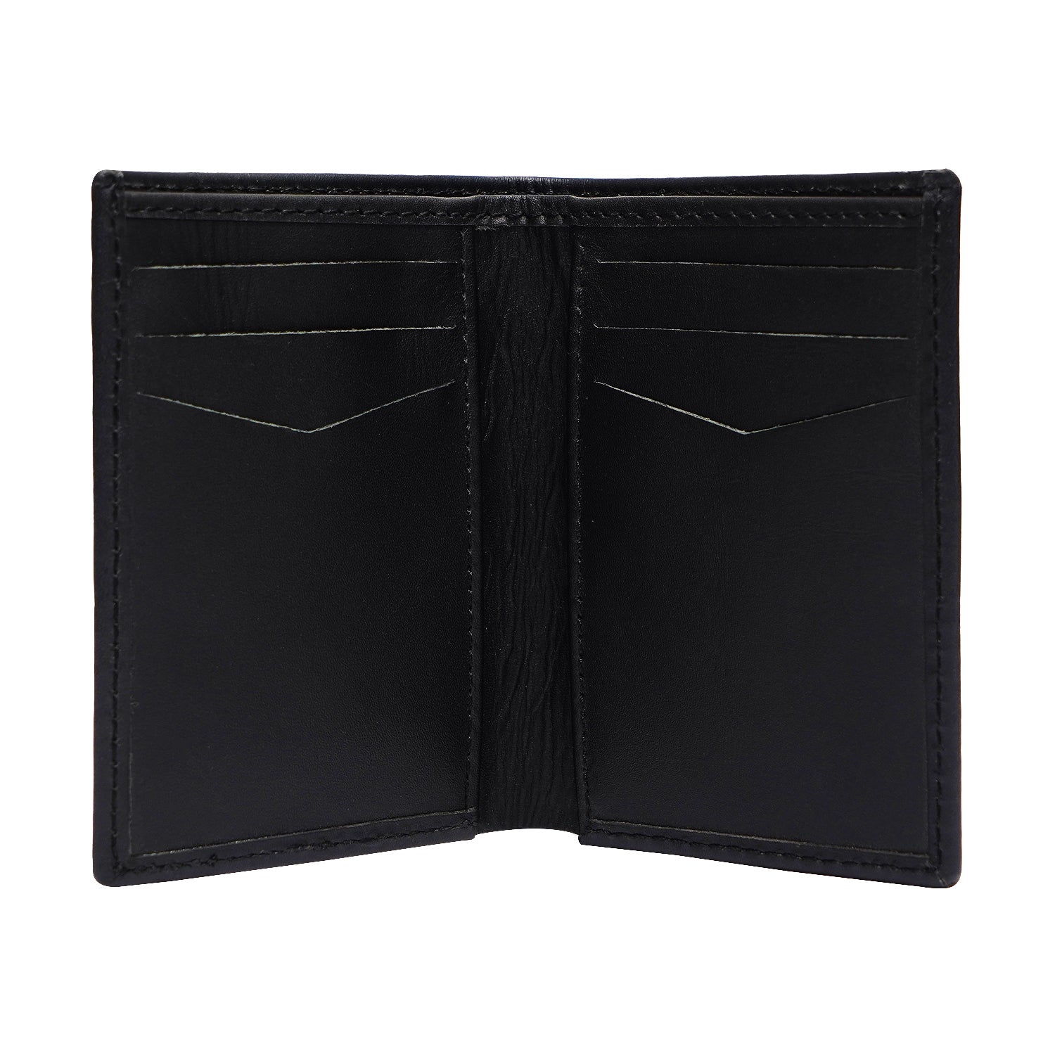 100% Pure Leather Leather Black Card Holder Slim Wallet for Men