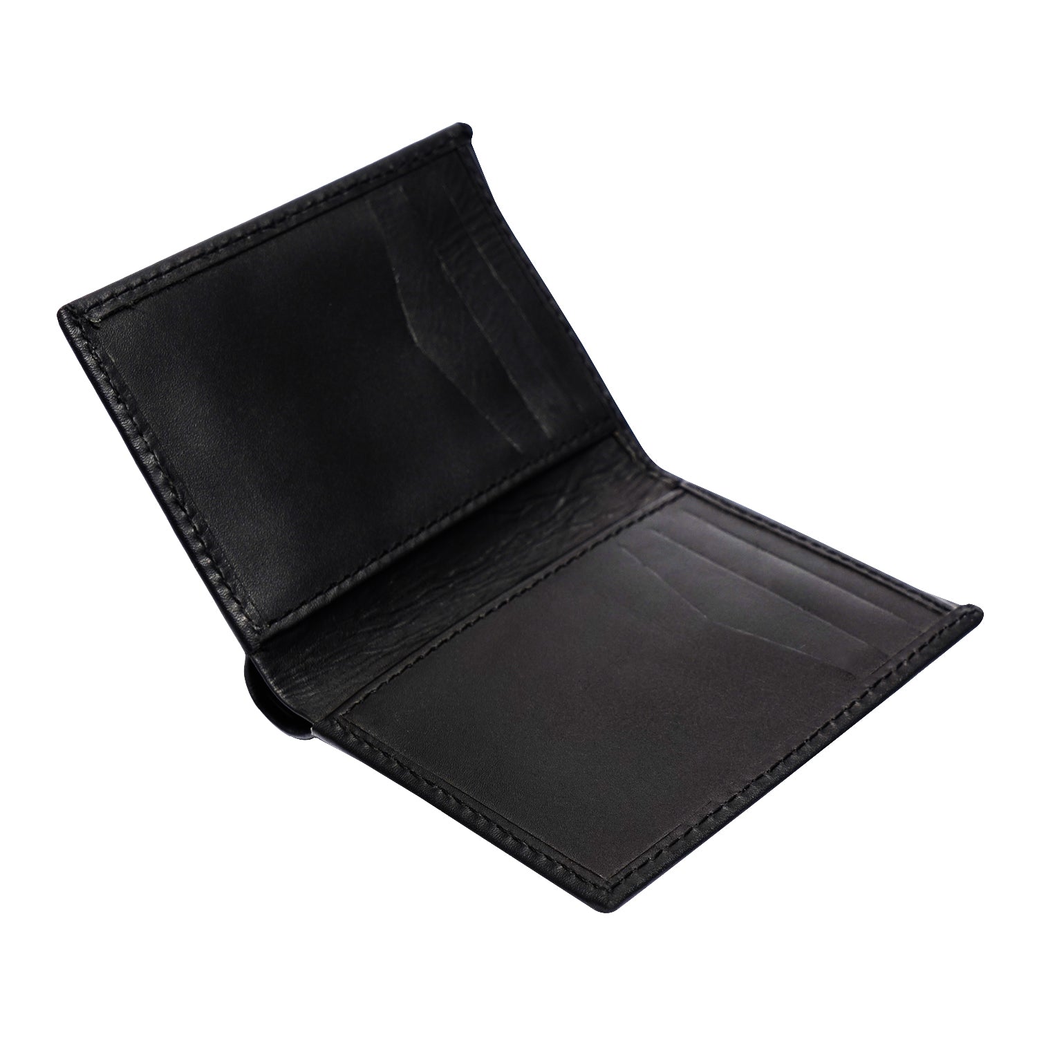 100% Pure Leather Leather Black Card Holder Slim Wallet for Men