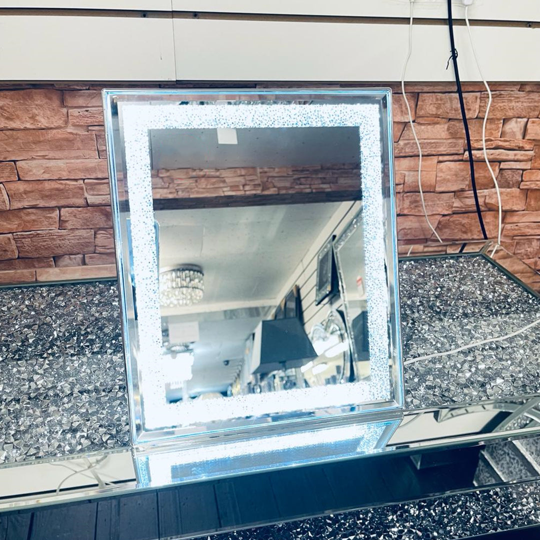 crushed diamond mirror, crushed crystal mirror, led bathroom mirror