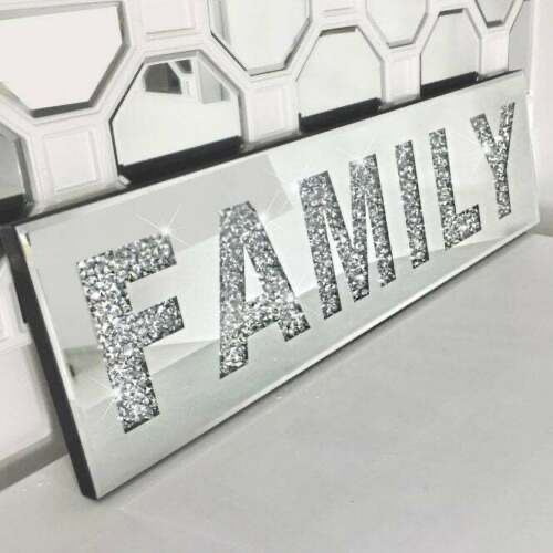 Crushed Diamond Family Wall, family letters for wall, family letters wall decor