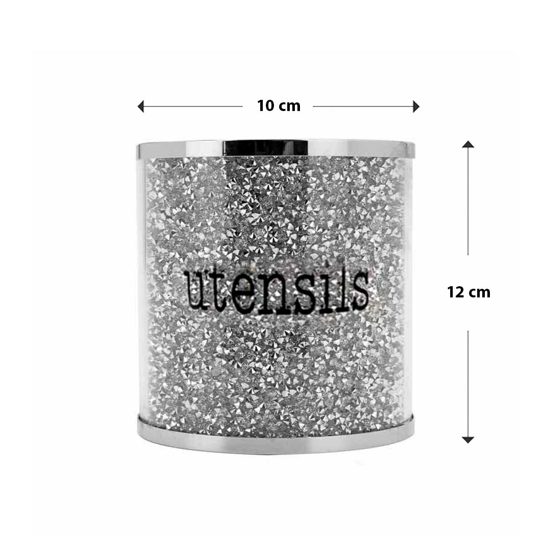 crushed crystal biscuit jar, crystal biscuit jar with lid, crushed diamond biscuit jar