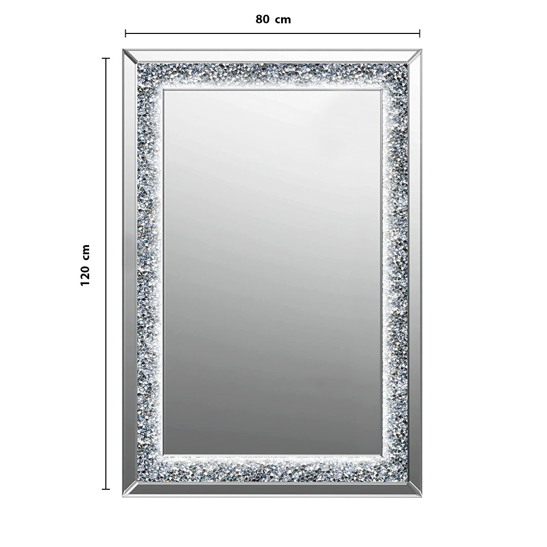 diamond crush wall mirror, diamond mirror wall, crystal wall mirror