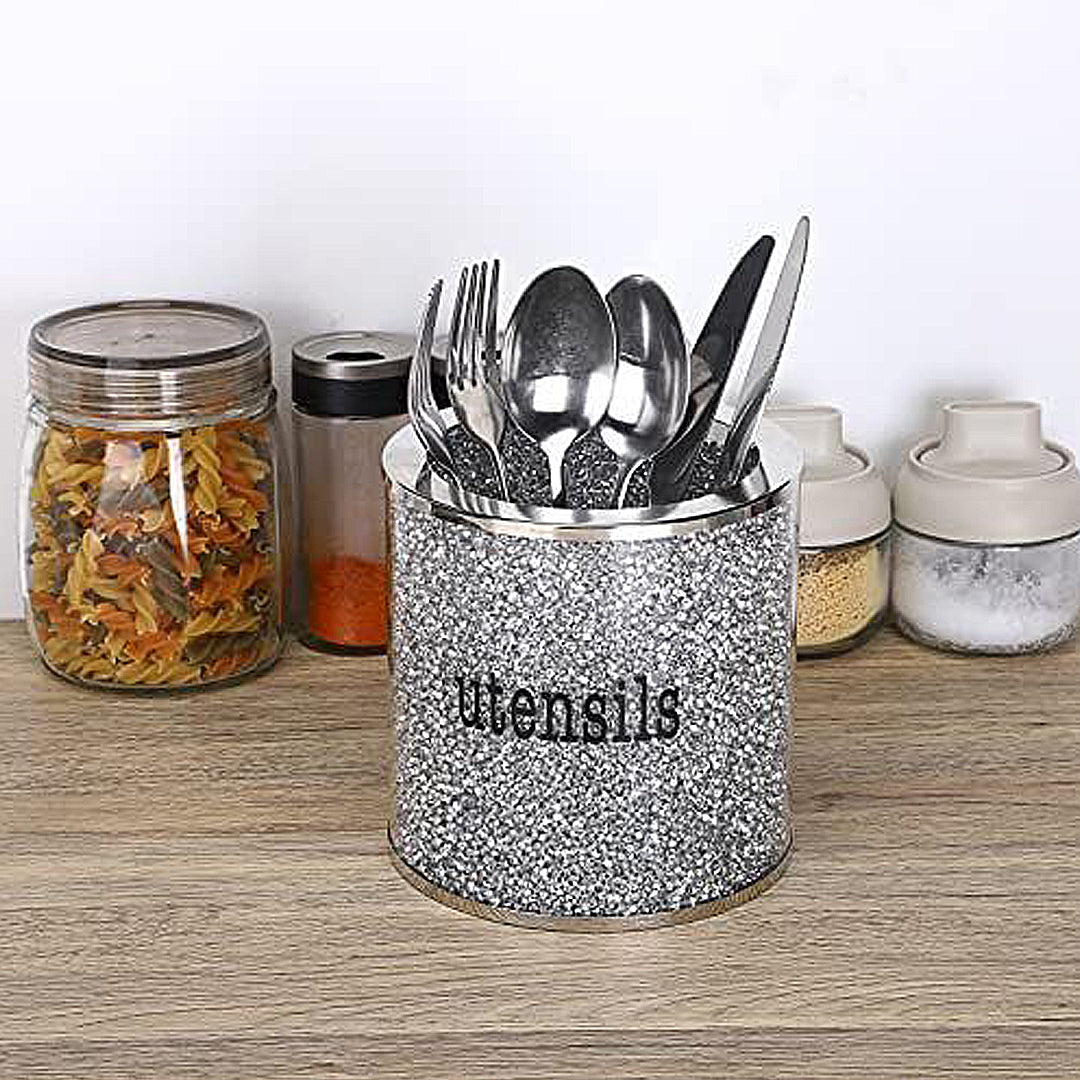 crushed crystal biscuit jar, crystal biscuit jar with lid, crushed diamond biscuit jar