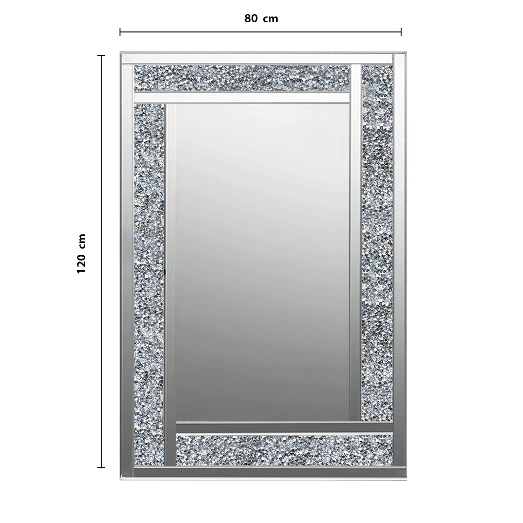 diamond crush wall mirror, diamond mirror wall, crystal wall mirror