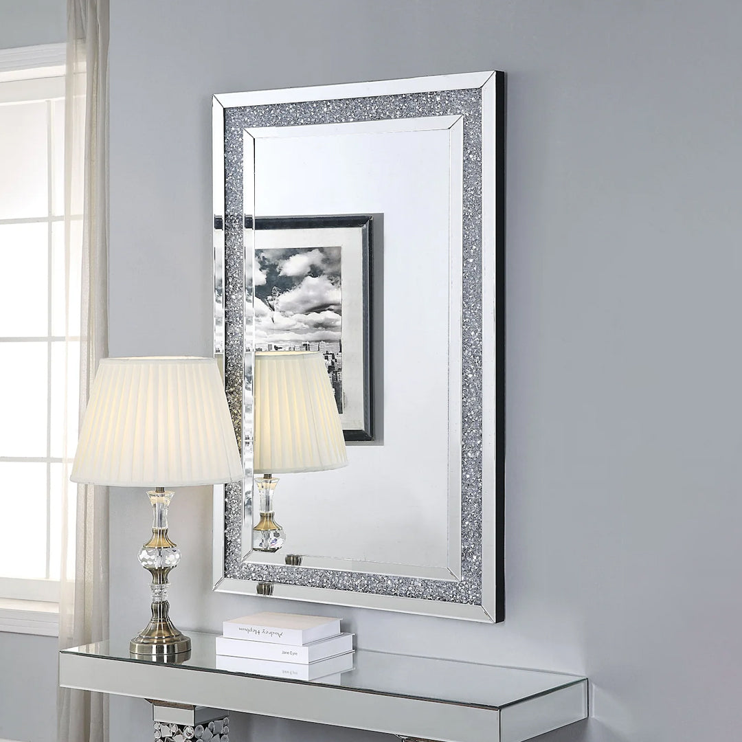 diamond crush wall mirror, diamond mirror wall, crystal wall mirror