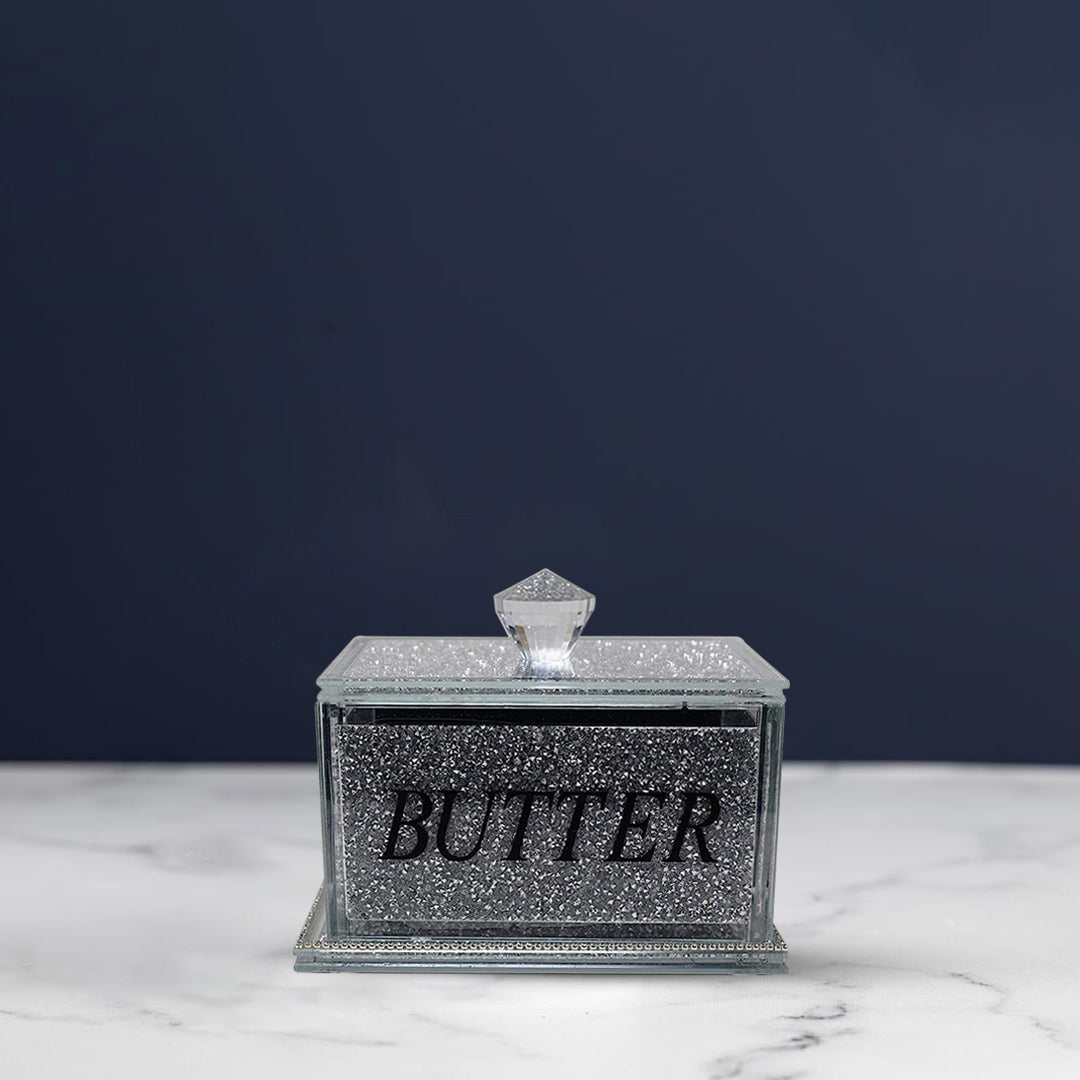 crystal butter dish, crushed diamond butter dishcrystal butter dish, crushed diamond butter dish