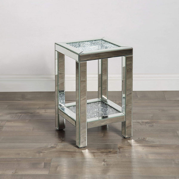 crushed diamond side table, diamond crush side table, crushed crystal side table