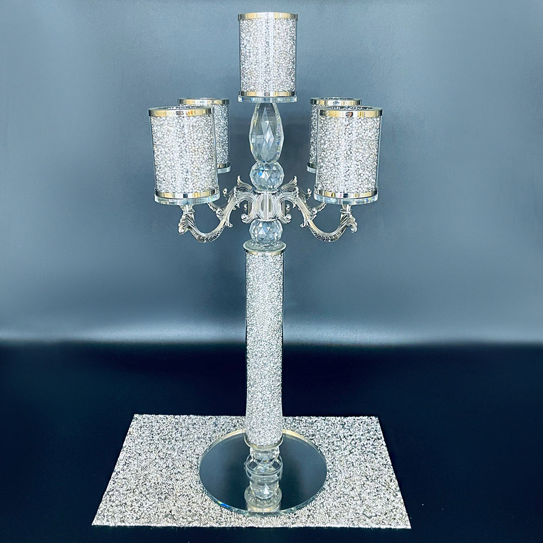 crushed diamond candle holder, tier candle holders, 5 tier candle holder