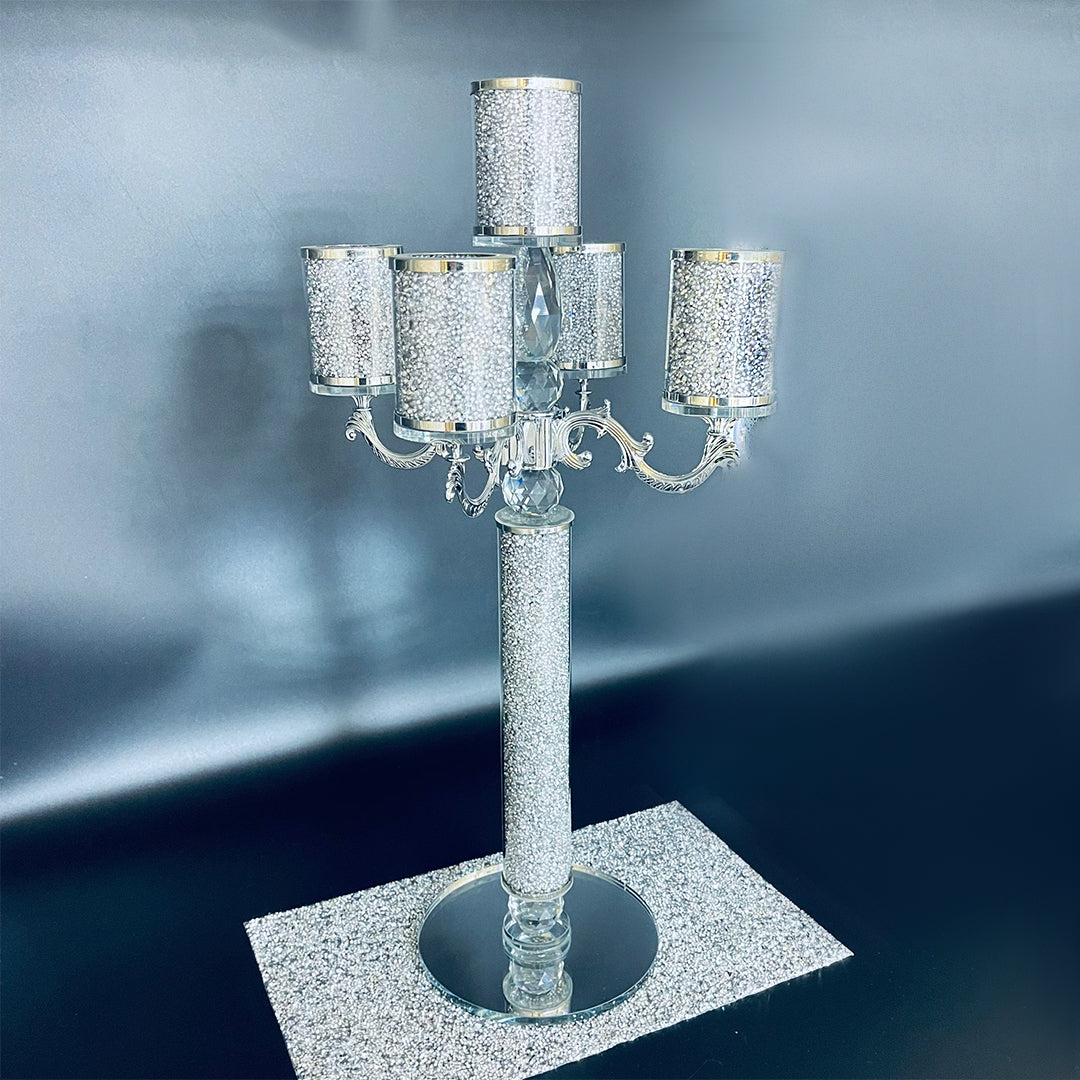 crushed diamond candle holder, tier candle holders, 5 tier candle holder