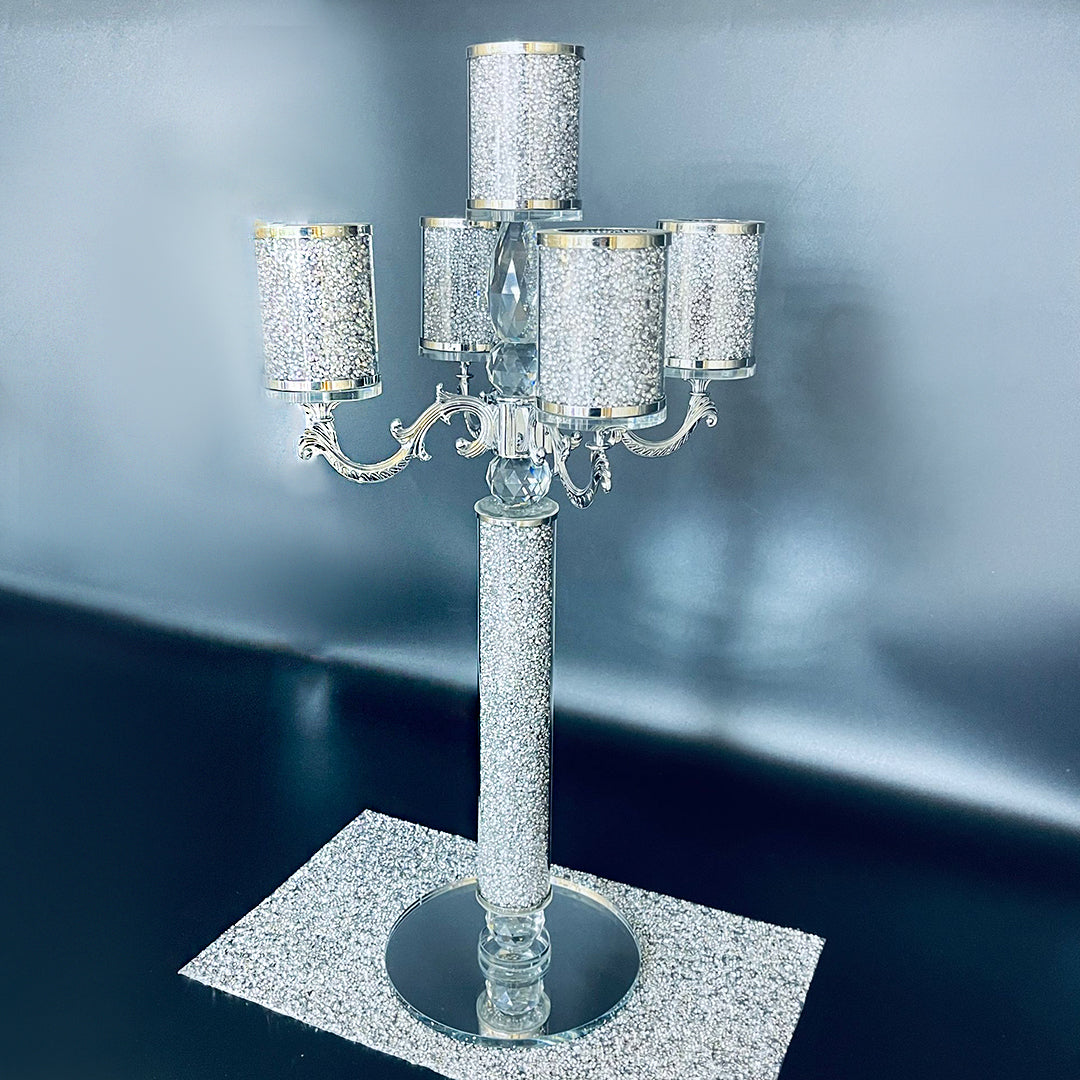 crushed diamond candle holder, tier candle holders, 5 tier candle holder