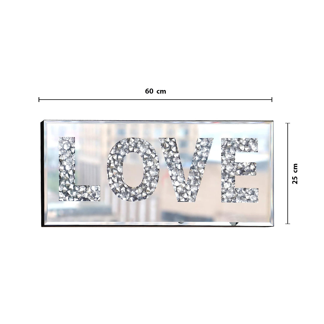 Crushed Diamond Mirror Love Letters, Love Letter Crushed Diamond Wall Decor