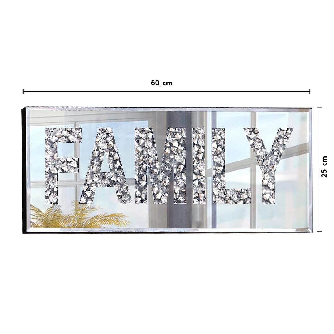 Crushed Diamond Family Wall, family letters for wall, family letters wall decor