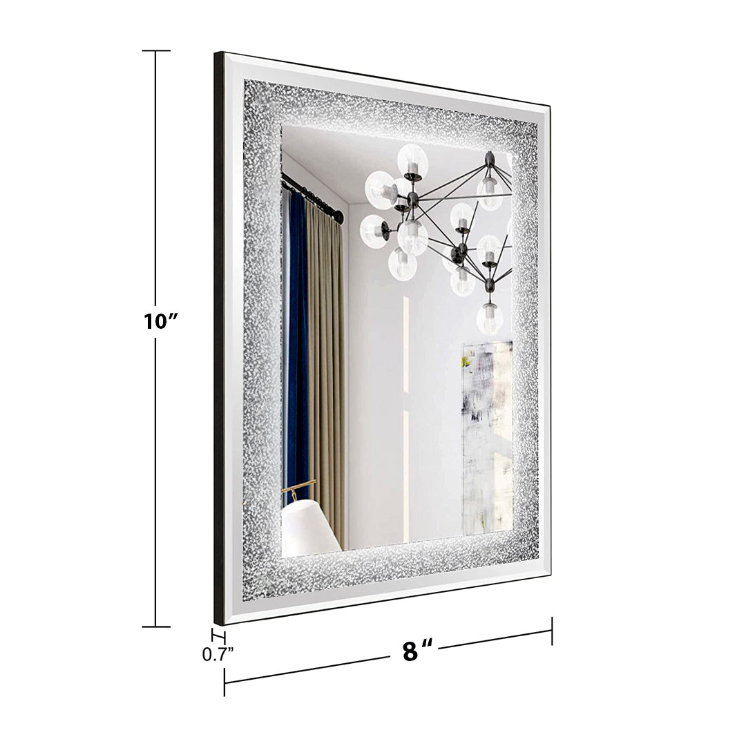 crushed diamond mirror, crushed crystal mirror, led bathroom mirror