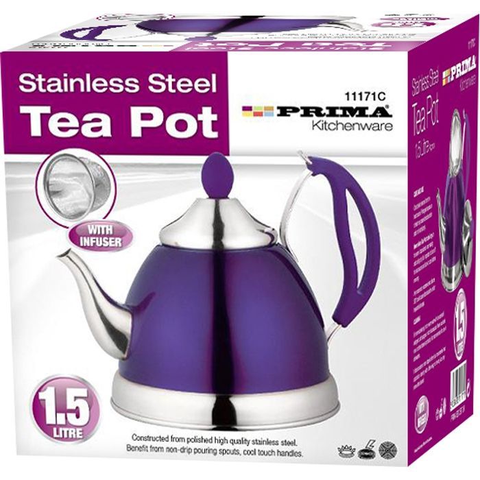 stainless steel tea pot, tea pot stainless steel, purple tea pot