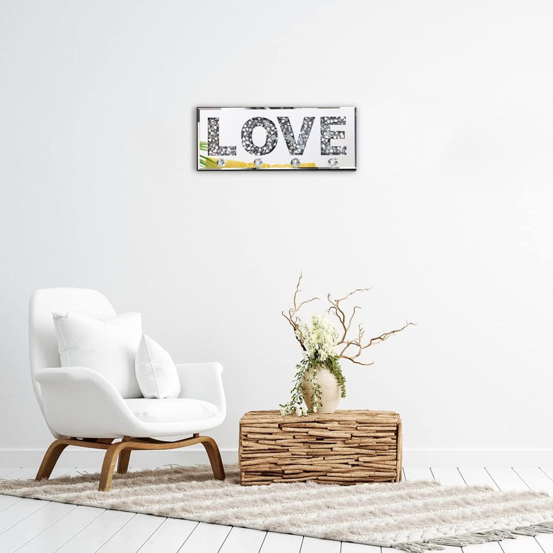 Crushed Diamond Mirror Love Letters, Love Letter Crushed Diamond Wall Decor