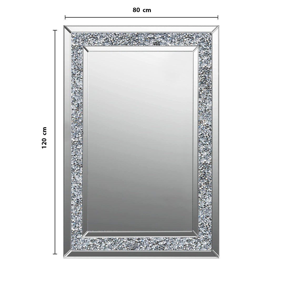 diamond crush wall mirror, diamond mirror wall, crystal wall mirror