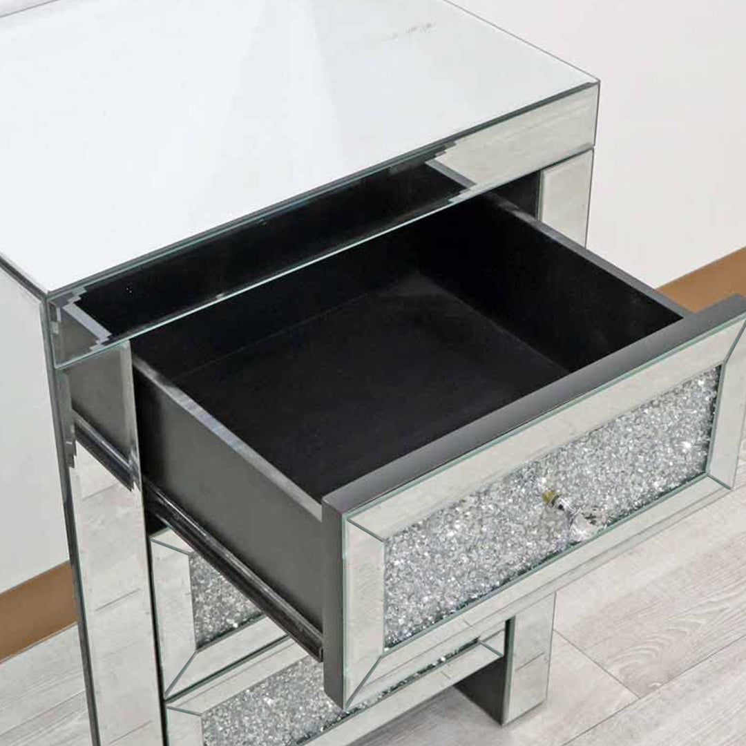 bedside table drawing, 3 draw bedside table, mirrored bedside table