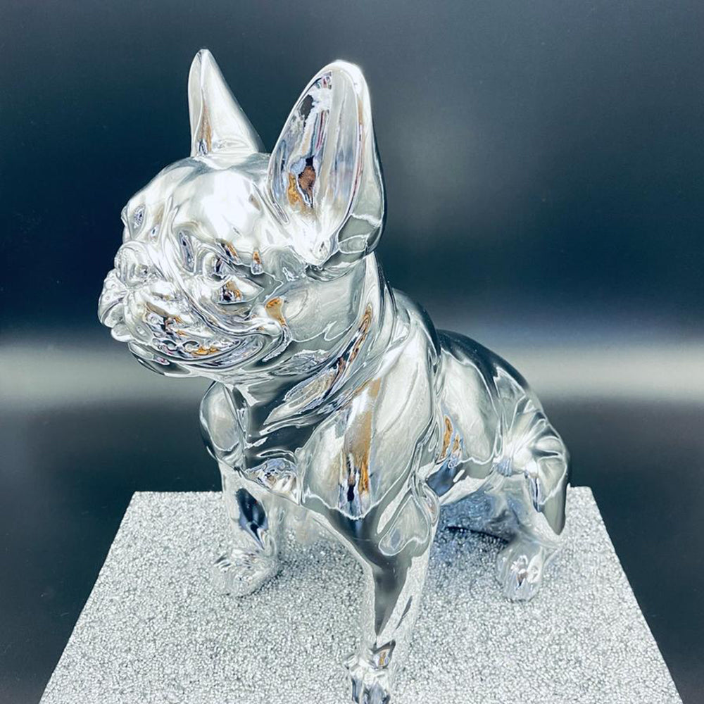 Large Silver Bull Dog, dummy dog statue