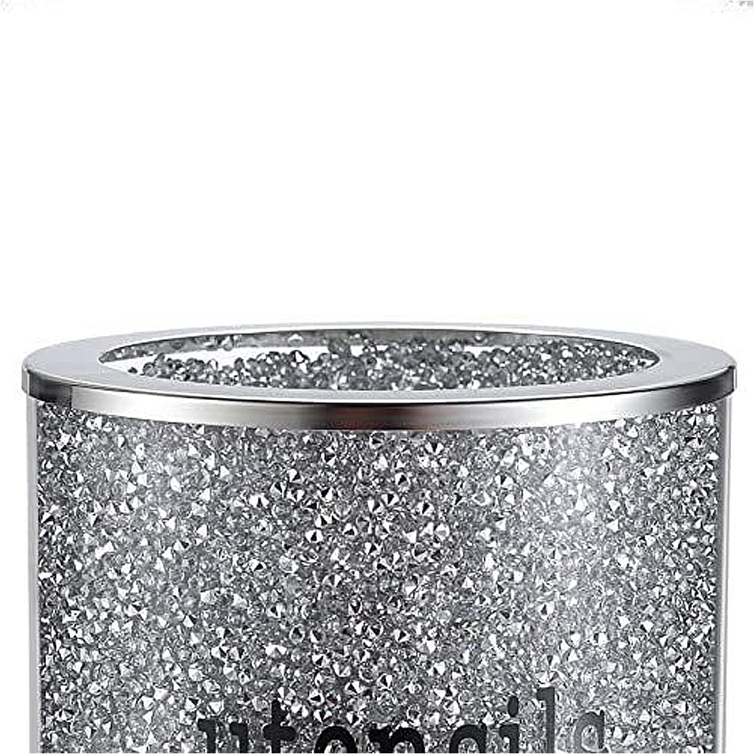 crushed crystal biscuit jar, crystal biscuit jar with lid, crushed diamond biscuit jar