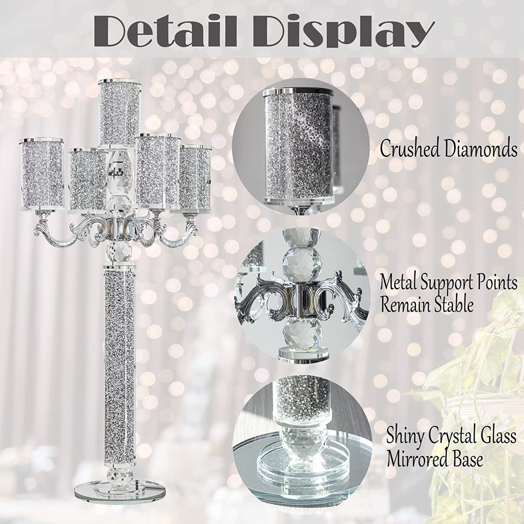 crushed diamond candle holder, tier candle holders, 5 tier candle holder