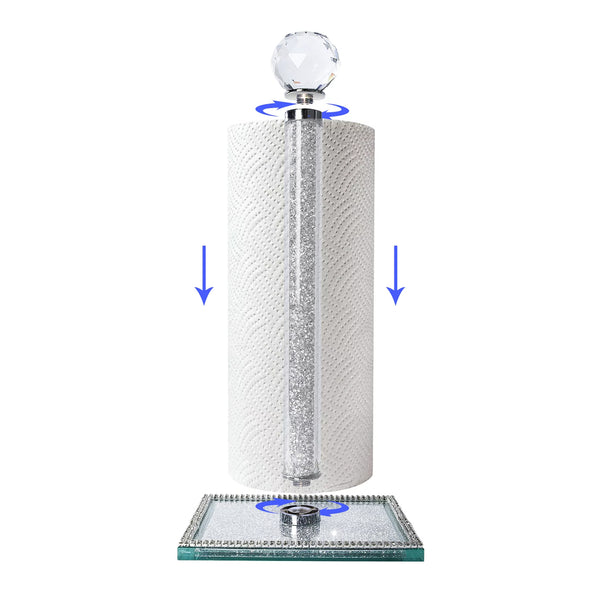 crushed diamond kitchen roll holder, crushed crystal kitchen roll holder, diamond crush kitchen roll holder