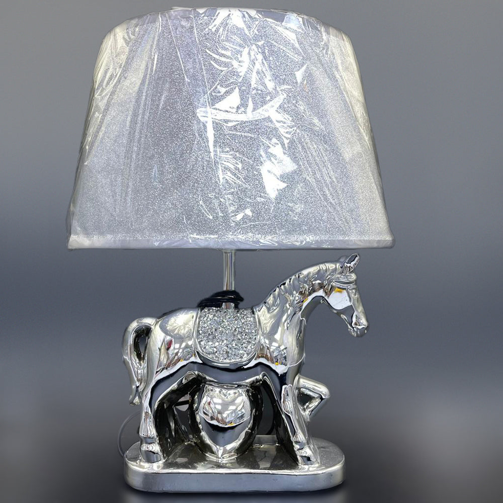 crushed diamond table lamp, crystal diamond table lamp, silver table lamp,hores table lamps